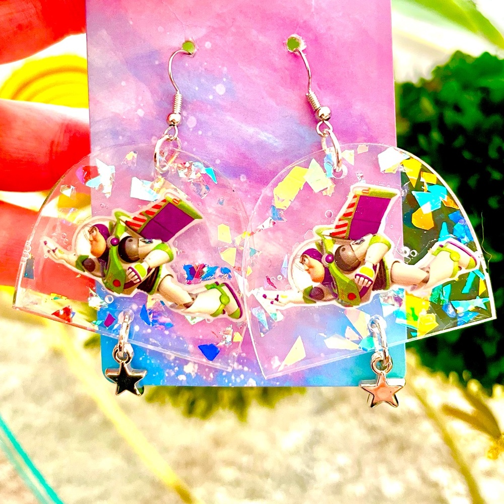 Buzz Lightyear Acrylic Dangle Earrings